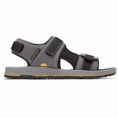 Rockport Lucky Bay Sport 3 Strap Sandalen Herren Grau SJO-241573